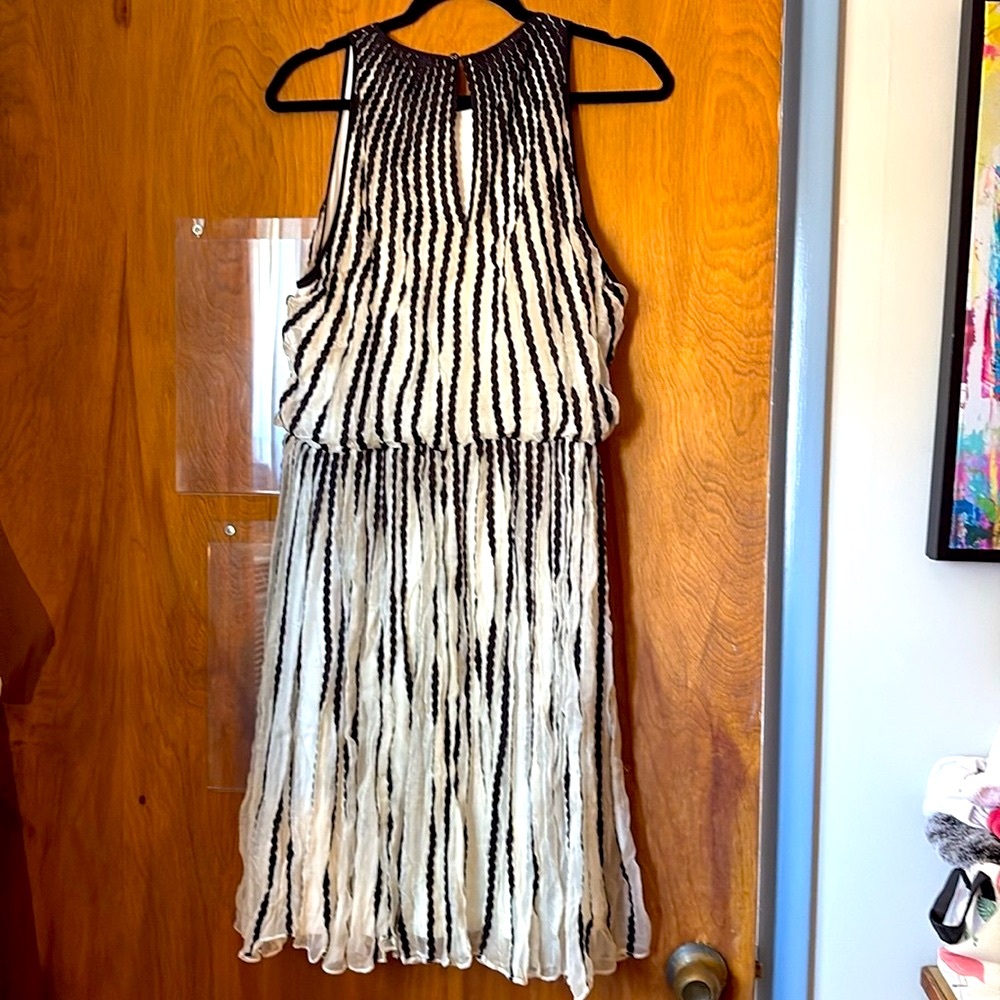 Anthropologie Women’s Geisha Designs Black and White Striped Halter Dress - Picture 8 of 8